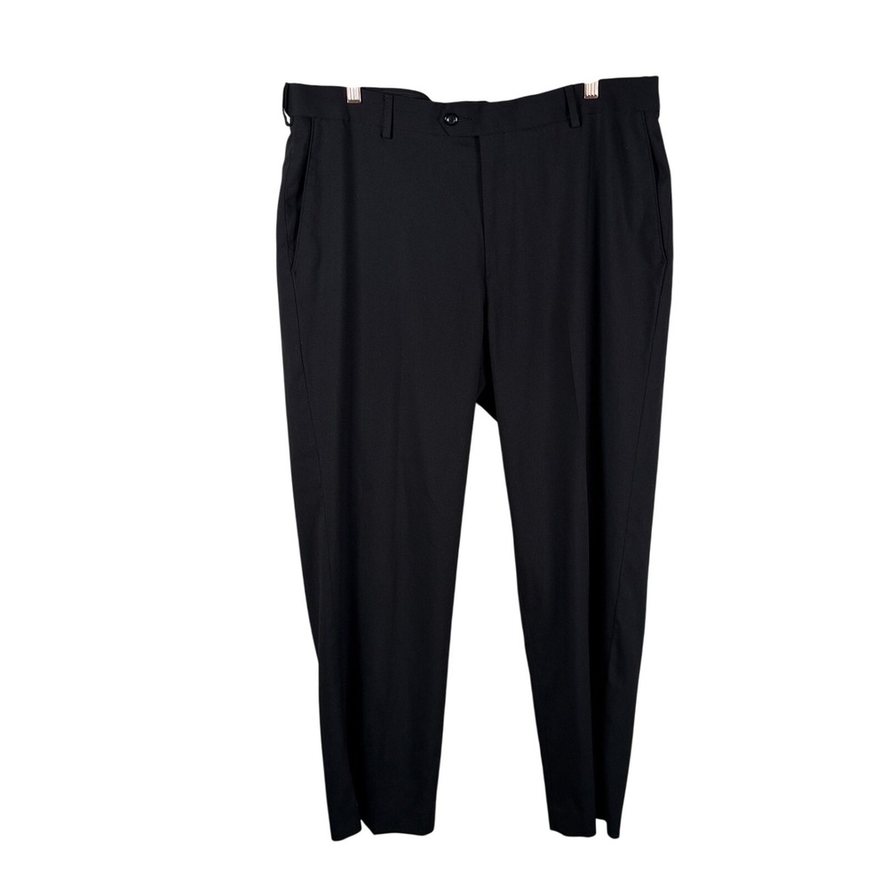 Covington Mens Black Dress Pants Flat Front Stretch 38x30 Office Wedding